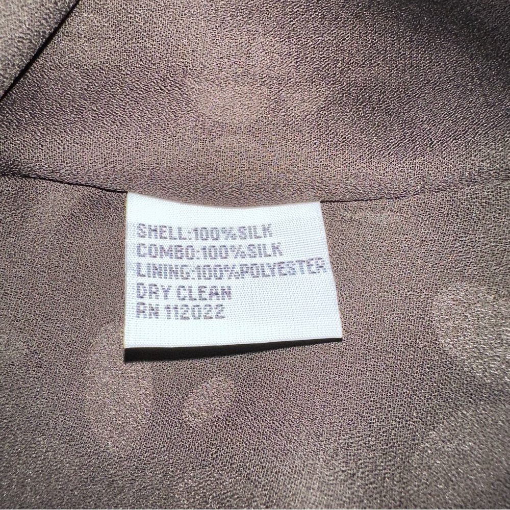 Talbots Vintage Pure Silk Midi Dress Sz 6 Brown Tan Faux Wrap‎ Bow Detail EUC - Picture 10 of 15